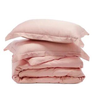 Aqua Eucalyptus Tencel Blush KING Duvet Cover & Shams Set